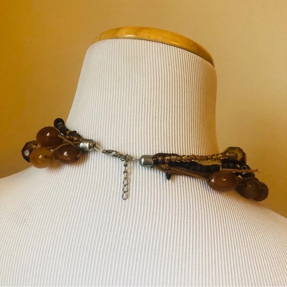 Multilayer Earth Tones Necklace - Picture 2 of 2